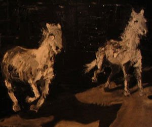 3 White Horses in a Line by Stephen Winters